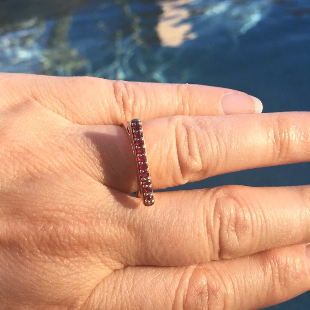 Natural Ruby Ring Rose Gold Vermeil Bridge Design Limited Edition Thailand Gems - Picture 4 of 15